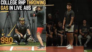 College Pitcher Throwing 99 MPH In Live ABs 