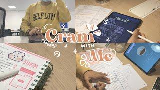 Cram (study) with me ️ | Study vlog | A day in the life of a student | iPad notes | Korean planner