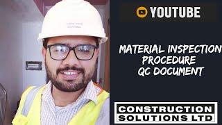 what is MIR | Material inspection Request | QC document | Saudia Arabia