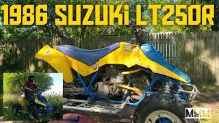 1986 Suzuki LT250R Quadracer History and Short Ride *drone shots*