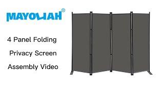 4 panel room divider screen assembly video