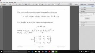 Matrix notation for linear models