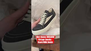Unboxing the Rick Owens DRKSHDW Vintage Sneaks in Black/Milk denim #rickowens