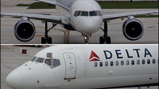 {TrueSound}™ Stormy Day MD-90 + 757 Delta Air Lines Terminal Action at Ft. Lauderdale