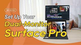 How to Connect Second Monitor to Surface Pro 8/ 7 by USB Type-C(Stacked Monitor)｜GeChic
