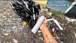 PVC pipe used on ns200 bs 6 2.0 suspension  , full detailed video 