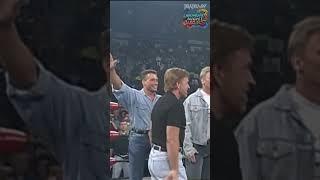 Jean-Claude Van Damme & Chuck Norris celebrate with Goldberg