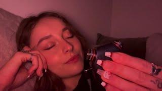 ASMR cozy tascam session with inaudible whispers, dry mouth sounds and clicky whispers