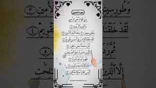 Let's Listen And Learn Surah At-Teen With Finger Tracking #surahteen #quran #beautiful #shorts