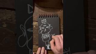 Daily Faces Challenge: Day 353/365- White Charcoal Drawing on Black Paper | Art Timelapse #art