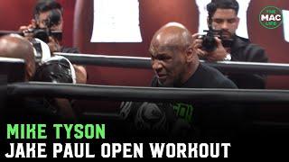 Mike Tyson shows off speed; raises cardio concerns at Jake Paul open workout