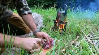 Solo wild hammock camp Beef and beer hot pot #bushcraft #outdoorcooking #karrimor #friluftslageret
