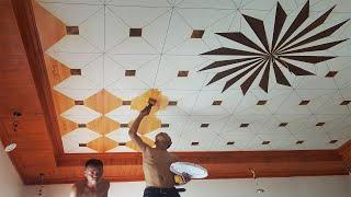 Painting Techniques of Wood Imitation Ceilings - Wood Grain Technique on Ceiling | Sơn Trần Giả Gỗ