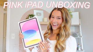 PINK iPAD 10TH GEN UNBOXING | apple pencil, magic folio keyboard, accessories