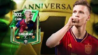 THE DRIBBLING BEAST!! DANI OLMO 102 RATED REVIEW| ANNIVERSARY EVENT| FC MOBILE 24