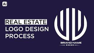 How To Make Real Estate Logo Design Process In Adobe Illustrator Tutorial For Beginner's Tutorial