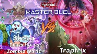 60 Card Grass Horus Zombie World deck vs Traptrix (Yu-Gi-Oh! Master Duel)