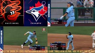 MLB THE SHOW 24--2025 POSTSEASON NLDS & ALDS GAME THREE-NYM VS PHIL--HOU VS NYY-TOR VS BAL!