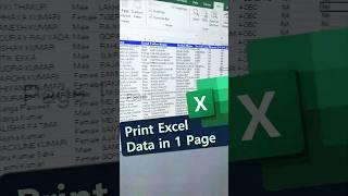 Print large excel data in one page | Print Sheet in one page #shorts #excel #ytshort #computers
