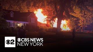 Vacant house explodes, bursts into flames in Westfield, New Jersey