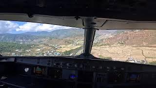 Rare Cockpit View! Bhutan Airlines A319’s Epic Runway 33 Landing at Paro Airport, Bhutan!!!