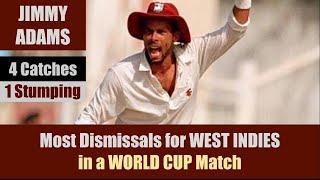 JIMMY ADAMS | Most Dismissals for WI in a WC Match | WEST INDIES vs KENYA | WILLS WORLD CUP 1996