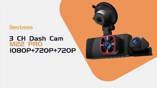 Camera auto de bord Bestsee M22 Pro cu 3 canale 1080P, WiFi