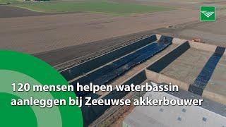 120 mensen helpen waterbassin aanleggen bij Zeeuwse akkerbouwer