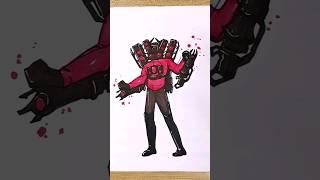 titan speakerman Upgraded from stickman speed drawing #shorts #drawing #skibiditoilet