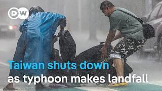 Typhoon Kong-rey strikes Taiwan, its most powerful typhoon in decades | DW News