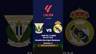 Leganés - Real Madrid  #shorts  #realmadrid  #football  #laliga  #animation #predictions