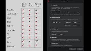 Part 4 of 5: AAF Export Permutations, Do's, Don'ts. Presonus Studio One, Adobe Premiere Pro and AAF.