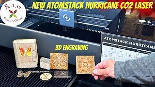 NEW ATOMSTACK HURRICANE 55W CO2 Laser cutter CLASS 1 - 3D engraving