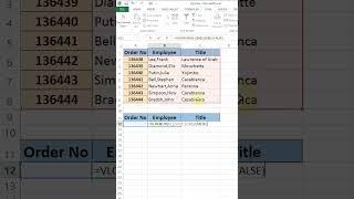 VLOOKUP With Dropdown List  #shorts