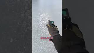 Bullet Spins on Ice Surface