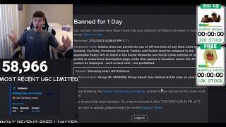 WaffleTrades gets BANNED LIVE on ROBLOX while dropping a free item... 