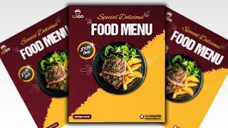 Restaurant Flyer Design | Illustrator Tutorial | Food Flyer in Illustrator|#mardangraphicsdesigner