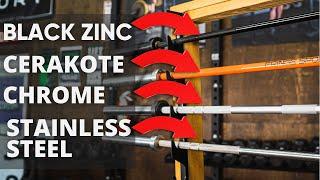 Which Barbell Finish Is BEST? Zinc Vs Chrome Vs Cerakote Vs Stainless Steel Finishes