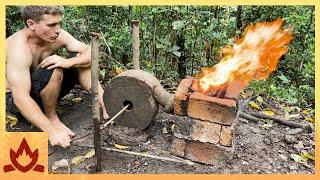 Primitive Technology: One Way Spinning, Rope Stick Blower