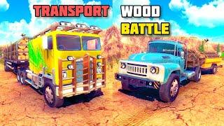 TRANSPORT WOOD BATTLE! THUNDER VERSUS ZED TRUCK | OFF THE ROAD OPEN WORLD DRIVING GAME