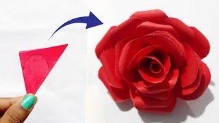 How to Make Paper Rose Easy l DIY Paper Rose Flower l Paper Rose Flower Making l  DIY Paper Flower