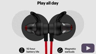 Noise Tune Active Wireless Neckband Headphones with Mic, IPX5 Sweat & Water Proof, 10 Hours Playtime