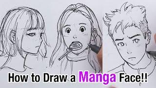 How to Draw a Manga Face for beginners