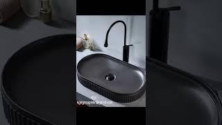 natural black marble washbasin 