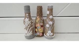 Reciclaje, 3 idei de sticle decorate cu sfoara - Recycling, 3 bottle ideas decorated with string