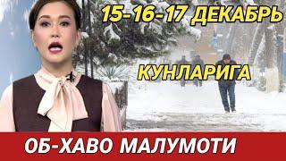 15-16-17 ДЕКАБРЬ КУНЛАРИ УЧУН ОБ ХАВО МАЛУМОТИ, ob havo.