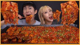 SUB) ASMR MUKBANG 핵맵! 역대급소리! 드디어 개매운 팽이버섯먹방! 불닭소스에 청양고추까지!! SPICY ENOKI MUSHROOMS MUKBANG