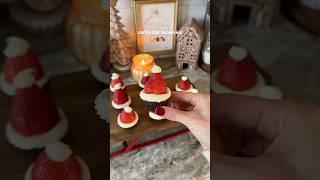 Santa Hat Brownies  #christmas #baking