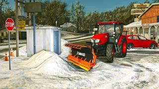 Digging Out Town from a HUGE Snowstorm in Farming Simulator 25