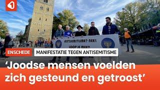Met stille tocht in Enschede spreken ruim 200 mensen zich uit tegen antisemitisme